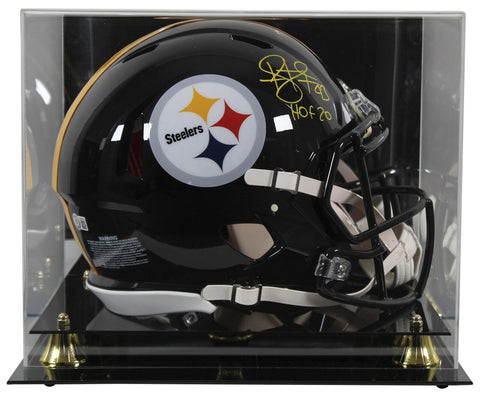 Steelers Troy Polamalu HOF 20 F/S Speed Proline Helmet w/ Yellow Sig w/ Case BAS