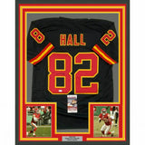 FRAMED Autographed/Signed DANTE HALL 33x42 Kansas City Black Jersey JSA COA Auto