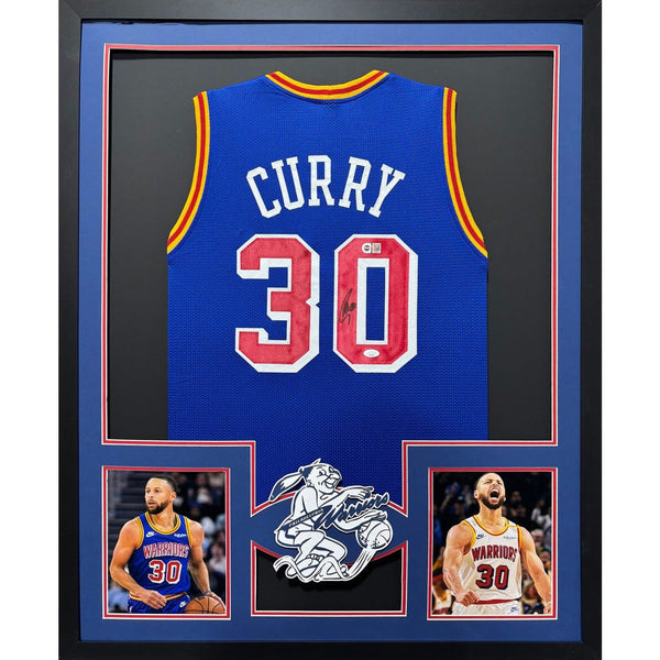 Stephen Curry Autographed Signed Framed TB Warriors Steph Philly Jersey JSA