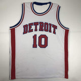 Autographed/Signed DENNIS RODMAN Detroit White Basketball Jersey JSA COA Auto