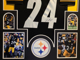 FRAMED PITTSBURGH STEELERS JOEY PORTER JR AUTOGRAPHED SIGNED JERSEY JSA COA