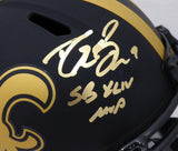 DREW BREES AUTOGRAPHED SAINTS ECLIPSE FULL SIZE HELMET "SB MVP" BECKETT 185737