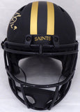 DREW BREES AUTOGRAPHED SAINTS BLACK ECLIPSE FULL SIZE HELMET BECKETT 177123