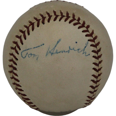 Tom Henrich Signed New York Yankees Anchor Baseball Toned BAS 44704