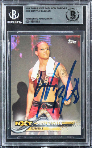 Shayna Baszler Signed 2018 Topps WWE Then Now Forever #176 Card BAS Slabbed