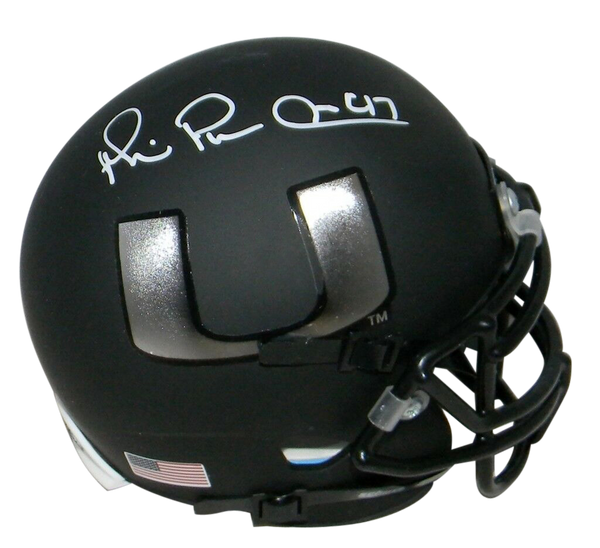 MICHAEL IRVIN AUTOGRAPHED SIGNED MIAMI HURRICANES MATTE BLACK MINI HELMET JSA