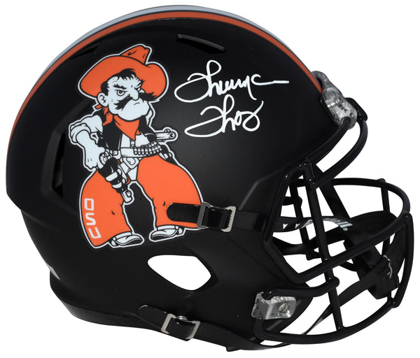 THURMAN THOMAS SIGNED OKLAHOMA STATE COWBOYS PISTOL PETE FULL SIZE HELMET BAS