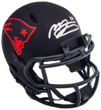 MAC JONES AUTOGRAPHED PATRIOTS ECLIPSE BLACK SPEED MINI HELMET BECKETT QR 202973