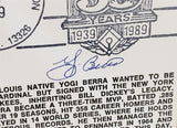 Yogi Berra Signed New York Yankee Cachet Envelope 14x18 Matted Display (JSA COA)