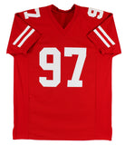 Nick Bosa Authentic Signed Red Pro Style Jersey Autographed BAS Witnessed