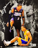 Allen Iverson Signed 8x10 Philadelphia 76ers Step Over Lue Photo BAS ITP