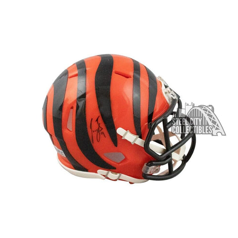 Joe Burrow Autographed Bengals Speed Mini Football Helmet - Fanatics (Black Ink)