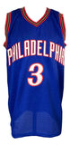 Allen Iverson Philadelphia Signed Blue Basketball Jersey BAS