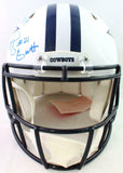 Prescott/Cooper/Elliott Signed Cowboys FS Flat White Authentic Helmet- Beckett W