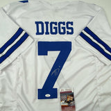 Autographed/Signed Trevon Diggs Dallas White Football Jersey JSA COA Auto