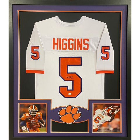 Tee Higgins Autographed Signed Framed Clemson Bengals Jersey JSA