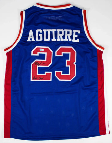 Mark Aguirre Signed Detroit Pistons Jersey Inscribed "Back-Back" (Beckett) Frwrd