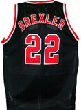 Clyde Drexler Autographed Black Pro Style Jersey- JSA W *Black