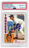 Don Mattingly Signed 1984 Topps Rookie Baseball Card #8 - (PSA / Auto Grade 10)