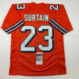 Autographed/Signed Patrick Surtain Miami Orange Football Jersey JSA COA