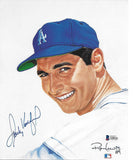 Sandy Koufax Autographed Los Angeles Dodgers Ron Lewis Art 8x10 Photo Beckett #2