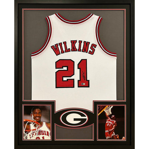 Dominique Wilkins Autographed Signed Framed Georgia Bulldogs Jersey BECKETT