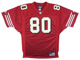 49ers Jerry Rice Signed Red Adidas TB Jersey w/ Dropshadow Fanatics #DQ16477951