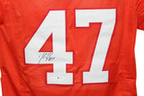 John Lynch Autographed/Signed Pro Style TB Orange XL Jersey BAS 31556