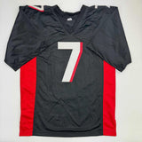 Autographed/Signed Michael Mike Vick Atlanta Black Football Jersey JSA COA