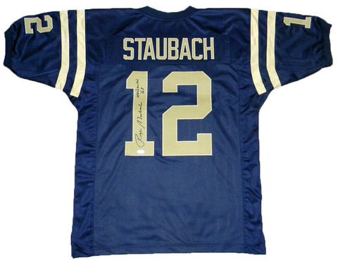 ROGER STAUBACH SIGNED AUTOGRAPHED NAVY MIDSHIPMEN #12 JERSEY JSA W/ HEISMAN 63