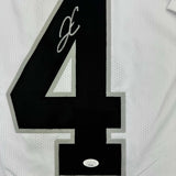 Autographed/Signed Derek Carr Las Vegas Oakland White Football Jersey JSA COA