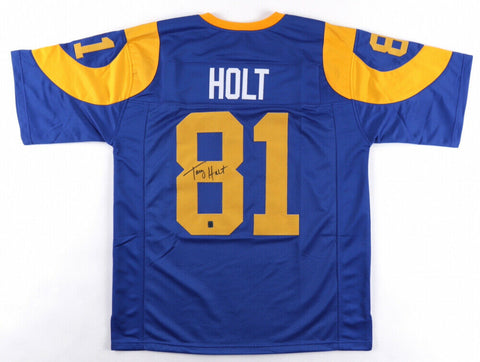 Torry Holt Signed Rams Jersey (Tennzone Hologram) Los Angeles W.R. (1999-2008)