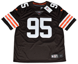 MYLES GARRETT SIGNED CLEVELAND BROWNS #95 NIKE LIMITED JERSEY BECKETT