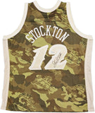 JAZZ JOHN STOCKTON AUTOGRAPHED GREEN M&N 1998-99 GHOST JERSEY XXL BECKETT 224350