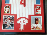 FRAMED LENNY DYKSTRA AUTOGRAPHED SIGNED PHILADELPHIA PHILLIES JERSEY JSA COA