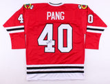 Darren Pang Signed Blackhawks Jersey (Beckett) Chicago Goalie (1984-1989)