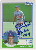 Steve Sax Signed Dodgers 1983 Topps Card #245 w/82 NL ROY - (SCHWARTZ COA)