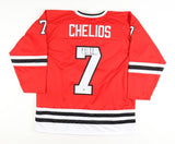 Chris Chelios Signed Chicago Blackhawks Jersey (OKAuthentics) Hall of Fame Def.