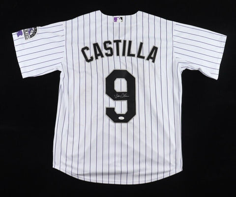 Vinny Castilla Signed Colorado Rockies Jersey (JSA) 8xAll Star /10xGold Glove 3B