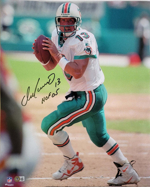 Dan Marino Autographed Miami Dolphins 16x20 Photo W/ HOF 05 Beckett Witnessed