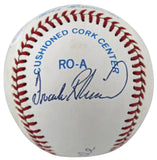 Mickey Mantle & Frank Robinson Signed Bobby Brown Oal Baseball BAS #AC33918