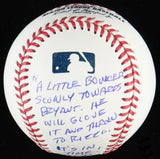 Pat Hughes Signed Official M.L. Baseball "Extensive Inscriptions"(Beckett)