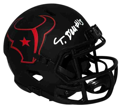 TANK DELL AUTOGRAPHED HOUSTON TEXANS ECLIPSE SPEED MINI HELMET BECKETT