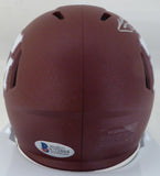 JOHNNY MANZIEL AUTOGRAPHED TEXAS A&M MAROON MINI HELMET HEISMAN BECKETT 130341