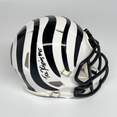 Tee Higgins Autographed Signed Cincinnati Bengals White Mini Helmet Beckett
