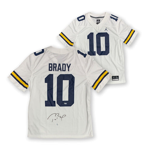 Tom Brady Autographed Michigan Wolverines Jordan Brand Football Jersey Fanatics