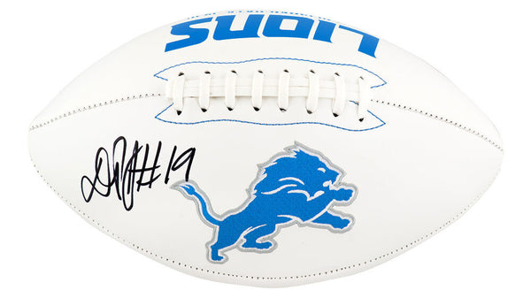 Donovan Peoples-Jones Signed Lions Wilson White Logo Football - (SCHWARTZ COA)