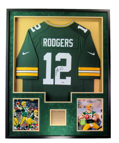 Aaron Rodgers Signed/Autographed Packers Football Jersey Framed Fanatics 190155