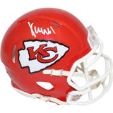 Xavier Worthy Autographed Kansas City Chiefs Speed Mini Helmet FAN 48848