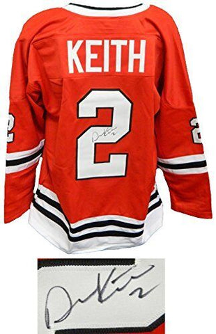 Duncan Keith (BLACKHAWKS) Signed Red Custom Hockey Jersey -(SCHWARTZ SPORTS COA)